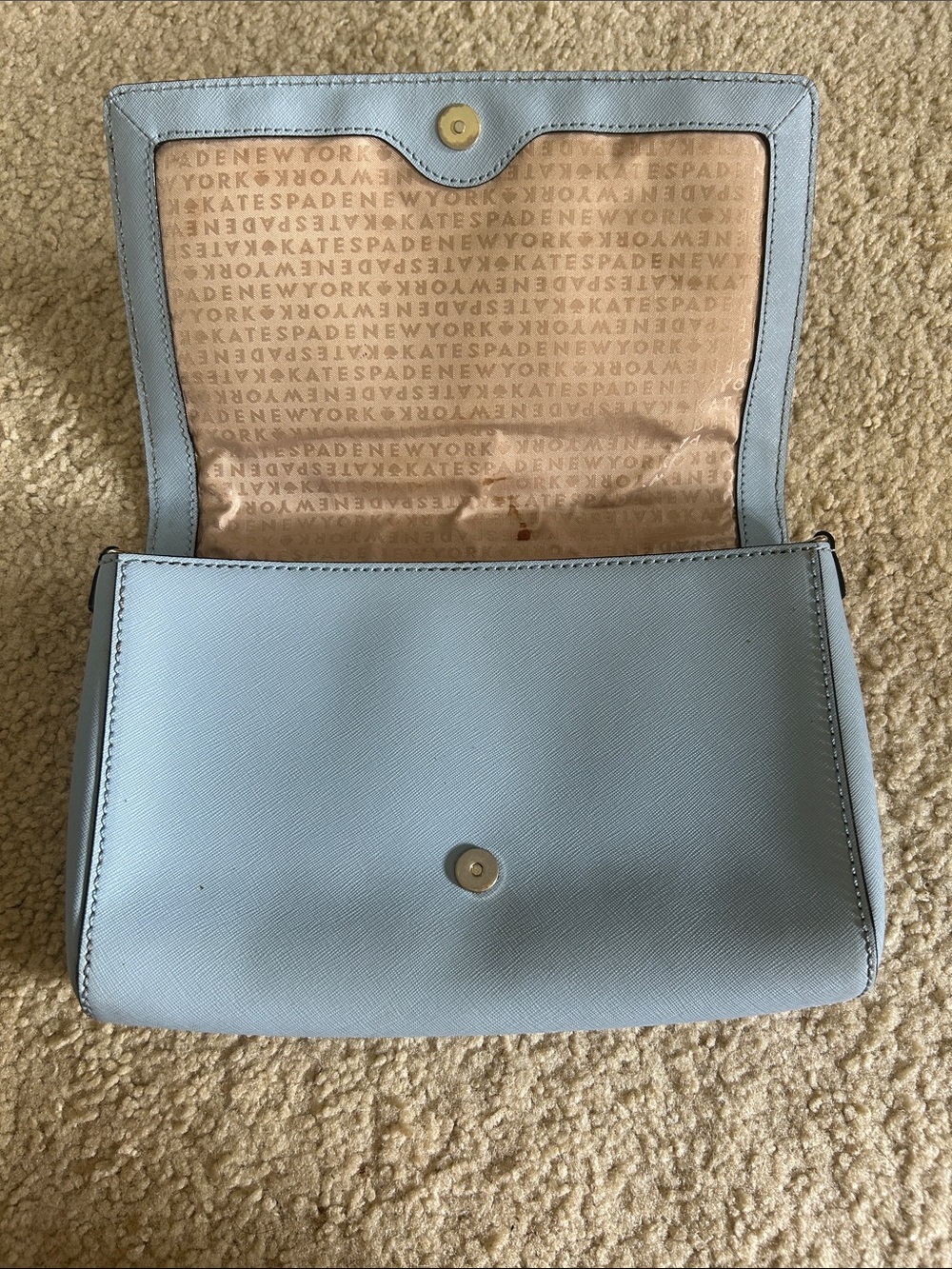 Kate Spade New York Light Blue Crossbody with Silvee Hardware and Logo Accent - Picture 4 of 10